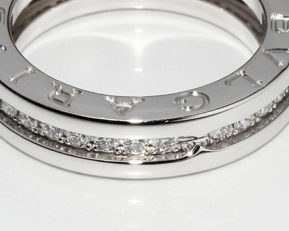 ブルガリ K18WG ダイヤ0.45ct ビーゼロワンリング フルダイヤ 指輪