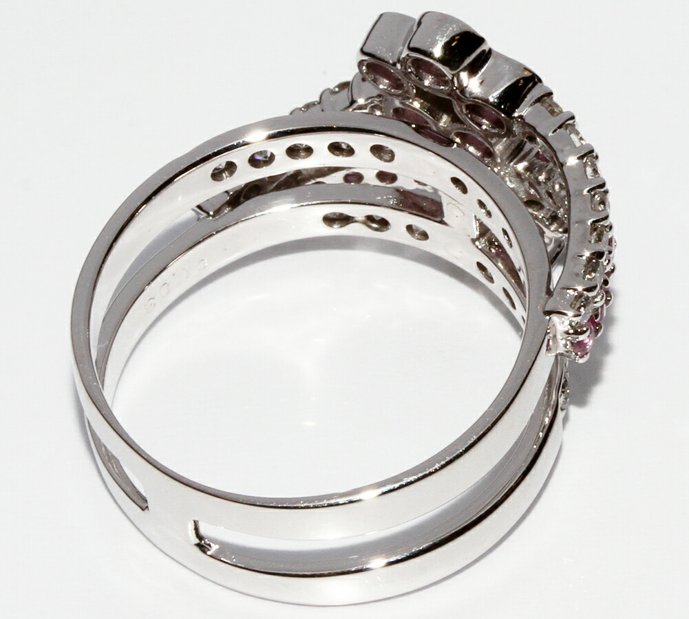 商品詳細｜Pt900 ピンクサファイア0.90ct ダイヤ0.83ct 花 指輪 