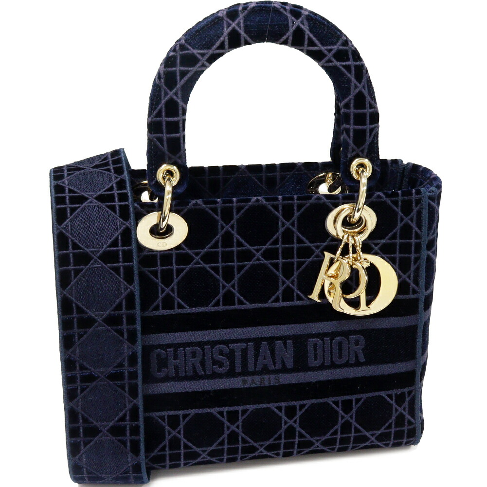 Christian Dior クリスチャンディオール 
 ショルダーバッグ 
キャンバス ネイビー