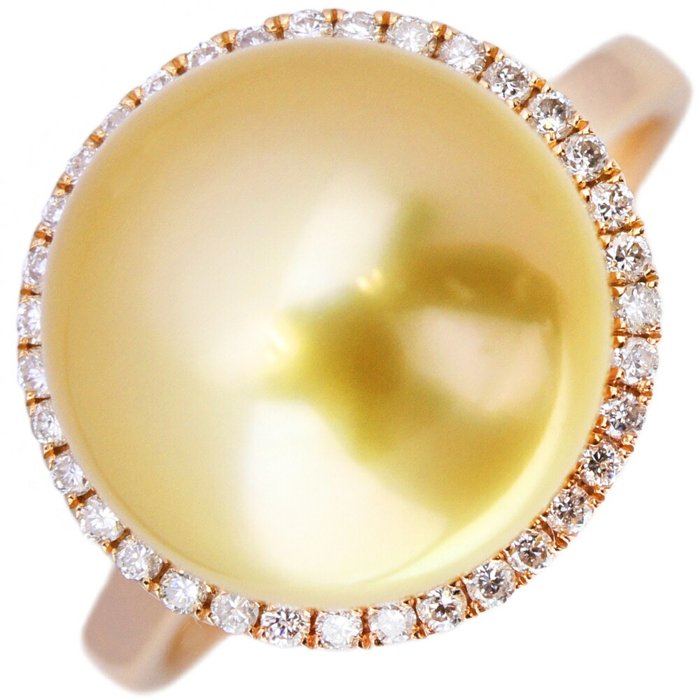 商品詳細｜K18PG ゴールデンパール(真珠)11.6ミリ ダイヤ0.16ct 指輪(リング)｜たかみ質店